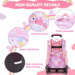 PALAY School Backpack for Girls with Detachable Wheel Stand and 3 Compartments 17 L Pink