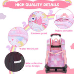 PALAY® School Bags for Girls Kids Unicorn Bags for Girls School Bags on Wheel Detachable Wheel Stand Gift School Bag for Girls Primary