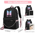 PALAY Backpack for School and Laptop with USB Charging Port and 24 L Capacity | Polyester Daypack for BTS Fans
