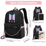 SANNIDHI® Kpop Bangtan Boys Casual Backpack Daypack Laptop Bag School Bag Bookbag Shoulder Bag with USB Charging Port