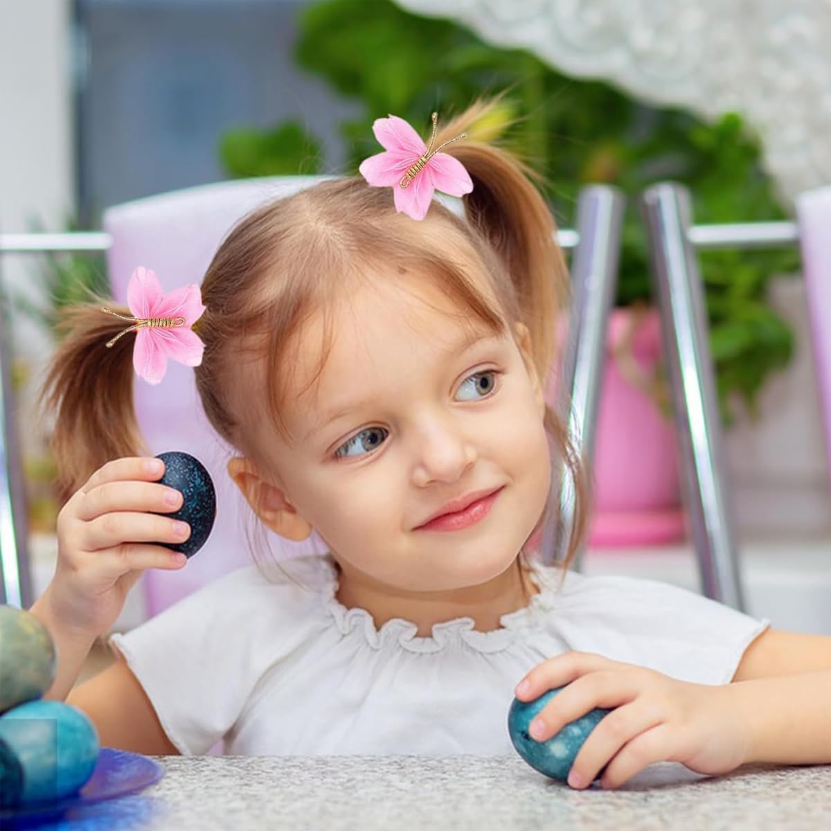 PALAY Hair Bows for Kids Girls featuring 6 Butterfly Clips 2 in each | Colorful Accessory Set