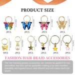 PALAY® 20Pcs Butterfly Charms Hair Rings Butterfly Pendent Charms for Dreadlocks Girls Hair Accessories Butterfly Ring Charms Pearl Rings Charms for Braids Pendent Charms Hair Styling Accessories