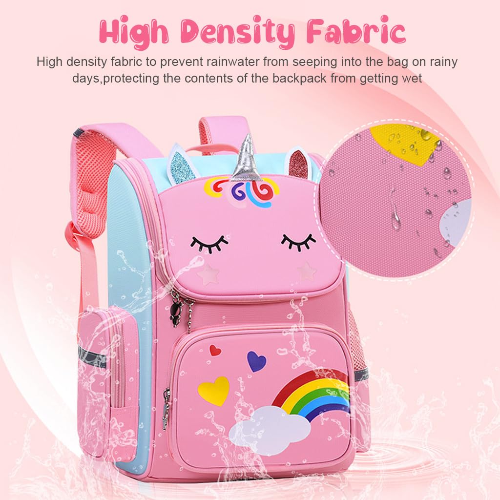 PALAY Unicorn Backpack Combo for Girls with Water Resistant School Bag 31×21×41cm | Ideal for Kids 6–12 Years