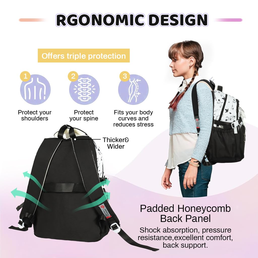 PALAY School Backpack for Women with 15 Inch Laptop Compartment and Dual Handle Design