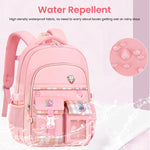 PALAY School Backpack for Girls with 3D Ergonomic Back 41×29×17cm Waterproof Oxford | Pink 2 PCS Set