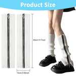 PALAY Women Knitted Leg Warmers 15.7 in for Winter Fashion featuring Zip Up Design and White Acrylic Style