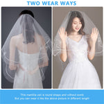 PALAY Bridal Veil for Wedding featuring 150cm Fine Mesh Tulle with Elegant White Edging