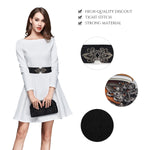 PALAY Belt for Women featuring 2.3 in Wide Elastic Waist Design with Retro Interlocking Buckle | Black and Brown Set