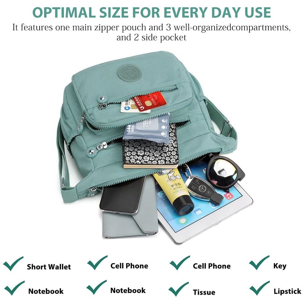 PALAY Women Crossbody Bag for Everyday Use with 10.2x8.2 in Size & Multi Compartments | Nylon Satchel