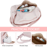 PALAY Gym Bag for Travel and Workout featuring Zippered Shoe Pocket with Waterproof Polyester | Pink Duffel for Women