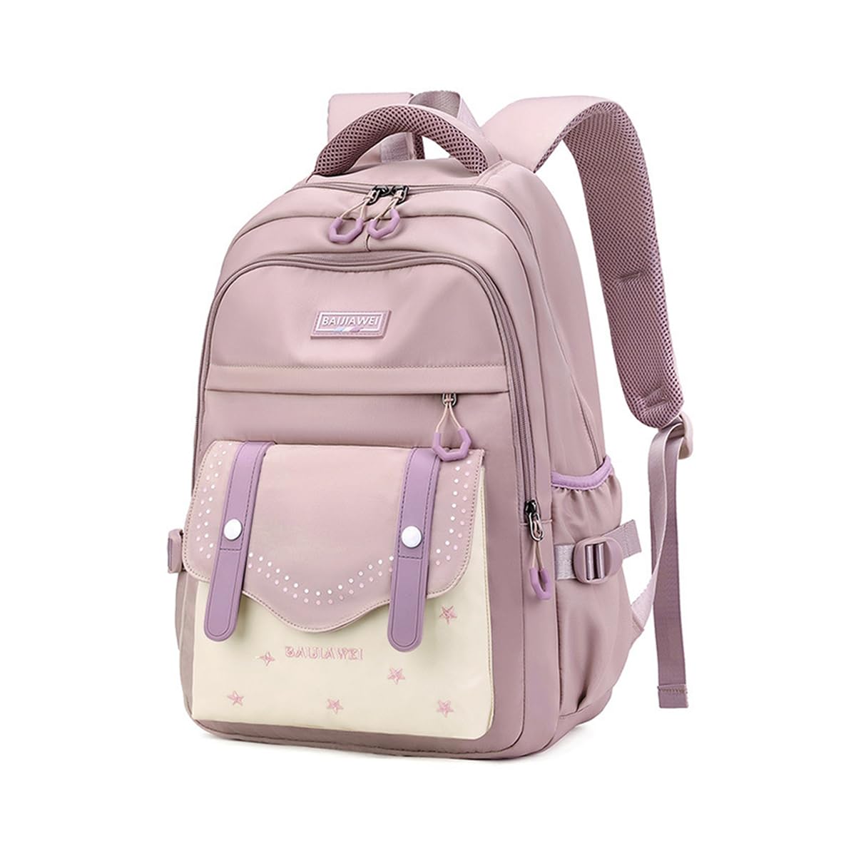PALAY School Bag for Girls with Multi Compartment Storage and Padded Straps | Pink Nylon Backpack