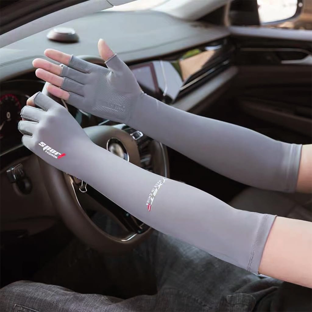 PALAY Arm Sleeves for Sun Protection with Fingerless Gloves and Anti Slip Grip | 1 Pair 3 PCS