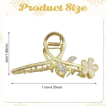 PALAY Hair Claw Clip for Women featuring Strong Spring Design and Rhinestone Flowers | Alloy French Updo Accessory