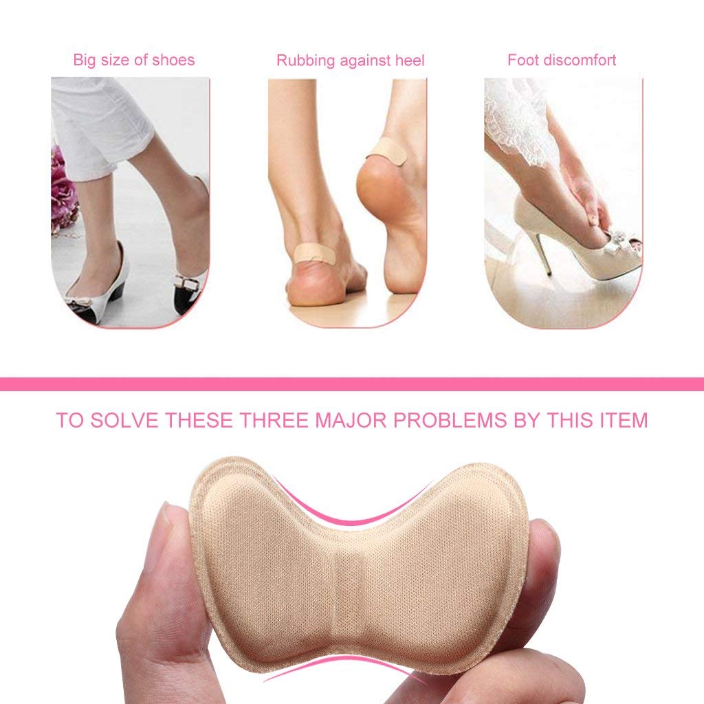 PALAY® Unisex Self-Adhesive Heel Cushion Inserts, Pads Grips Liners and Shoe Insoles (Beige) -3 Pair