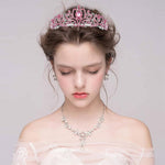 PALAY® Didder Silver Tiaras and Crowns for Women, Pink Crystal Tiara Crowns For Women Girls Elegant Crown with Combs Princess Crown Tiara Birthday Crowns for Women Bridal Prom Birthday Party