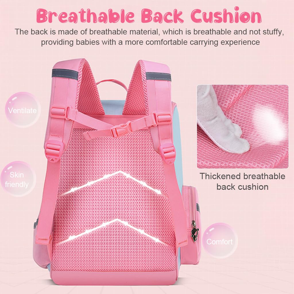 PALAY Girls School Backpack for Primary Students featuring 39×24×12cm Capacity and Ergonomic Breathable Back | Waterproof Oxford Cloth Unicorn Design