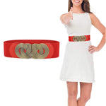 PALAY Women Stretchy Belt for Dress and Blouse featuring Interlocking Buckle 65 in Red