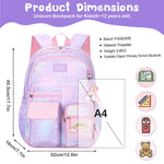 PALAY School Backpack for Girls with 32x28x45cm Capacity and Ergonomic Straps | Pink Gift for Kids 6–12
