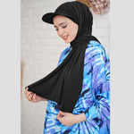 PALAY Hijab Scarf for Sun Protection with 62.99 x 22 in Coverage | Black Chiffon Wrap