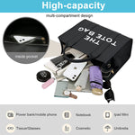 PALAY Tote Bag for Women with Adjustable and Detachable Strap 27.5×10.5×22cm Black | Large Capacity PU Leather Handbag for Office and Daily Use