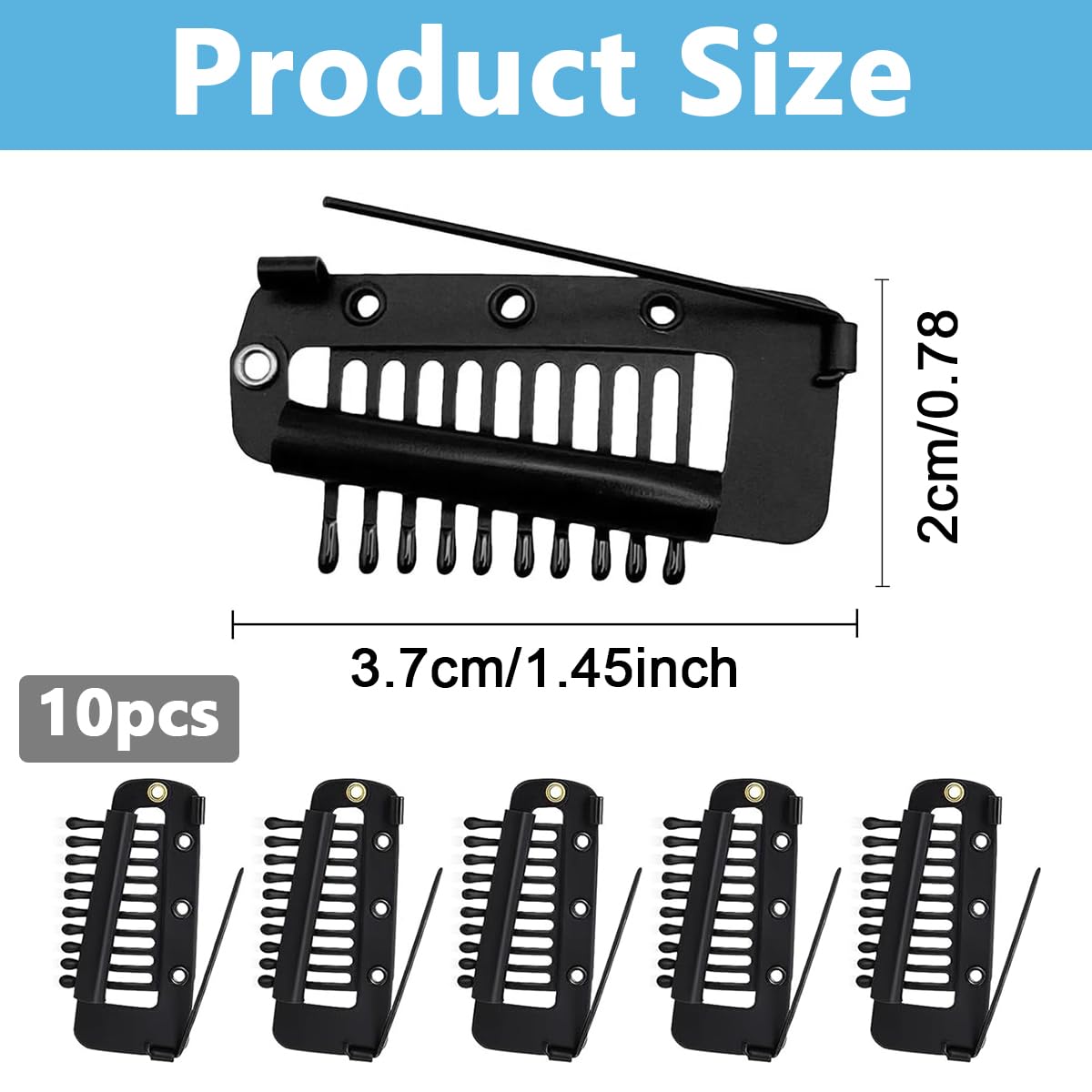 PALAY Chunni Clips for Dupatta and Scarf with Strong Grip Stainless Steel Pins | 10 Pcs Black