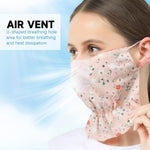 PALAY Face Mask for Women with UPF 50 Plus Sun Protection and Adjustable Ear Loops | Breathable Reusable Floral Cover in Pink