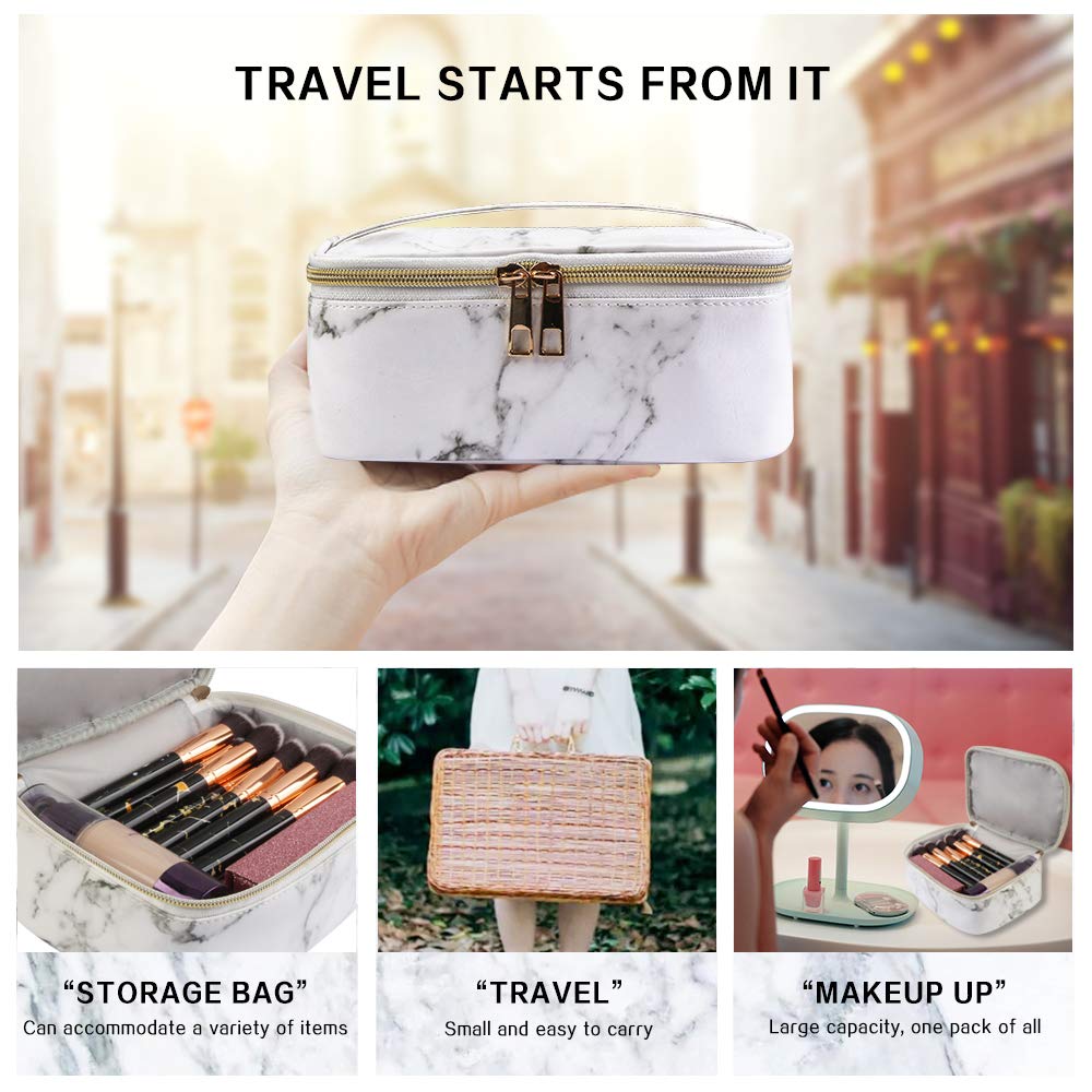 GUSTAVE® 3PCS Makeup Pouches Set for Travel Cosmetic Bags Waterproof Toiletry Storage