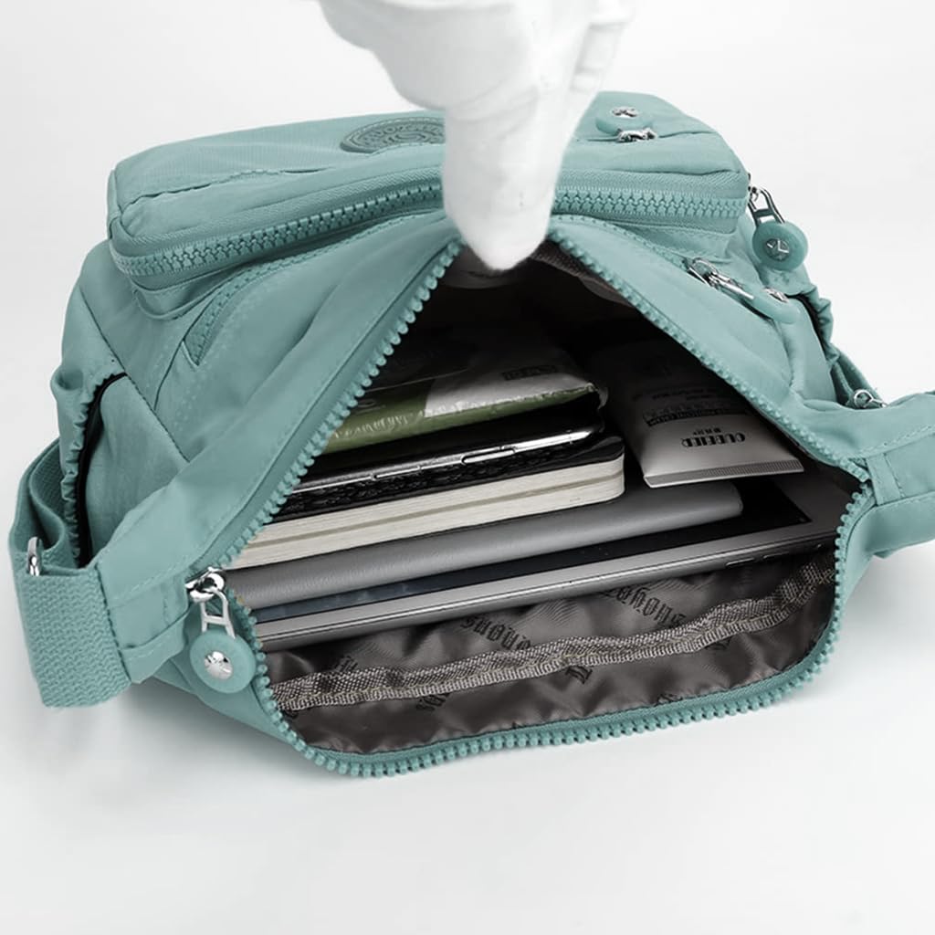 PALAY Women Crossbody Bag for Everyday Use with Multi Layer Design and Waterproof Nylon | 10.2x8.2 in Satchel