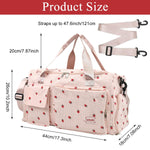 PALAY Women Duffle Bag for Gym and Travel with Shoe Compartment 48x24x27cm Corduroy Pink