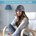 PALAY® Winter Hat Fashion Floral Beanies with Brim Winter Warm Hat Fashion Winter Warm Cap for Ladies