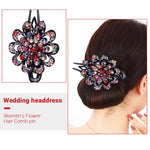 PALAY® Hair Clips For Women's Flower Hair Comb Pins Slide Hair Clips For Girls Crystal Barrettes Bridal Charm Hair Accessories(Multicolour)