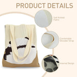 PALAY Hand Bags for Women 30.5 x 37 cm with Double Side Knitting Panda and Flower Design | Acrylic Crochet Tote for Office and College Use