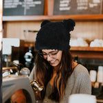 PALAY Winter Hat for Women with Bear Ear Design and Fleece Lining | Black 55–59 cm Fit