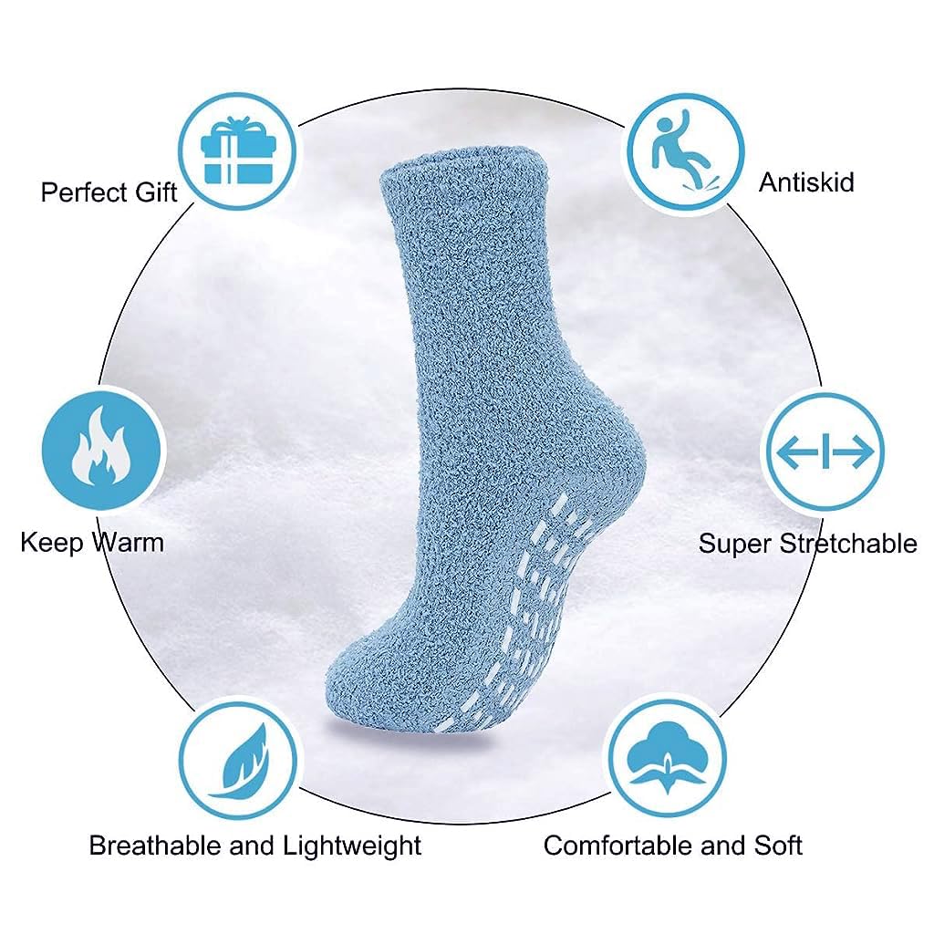 PALAY Women Cozy Coral Velvet Socks 3 Pair Set with Anti Skid Dots | Warm Ankle Home Wear