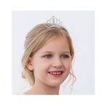 PALAY® Crown for Girls Mini Princess Crown Shiny Crystal Tiara Crown with Hair Comb Silver Rhinestone Hair Accessories Crown Birthday Gifts for Women