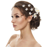 PALAY® Mini Pearl Hair Clips for Women And Girls Stylish Vintage Flower Claw Clips for Women Korean Hair Accessories for Girls Cute Decorative Hair Claw Clips for Women Gift - 10 Pieces