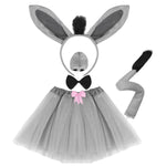 PALAY Animal Tutu Skirt Costume Set for Kids with Headband Tail and Bow Tie | Donkey Dress Up