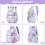 PALAY School Backpack with 13.3 in Laptop Compartment and Trolley Strap | Waterproof Oxford Bag for Girls