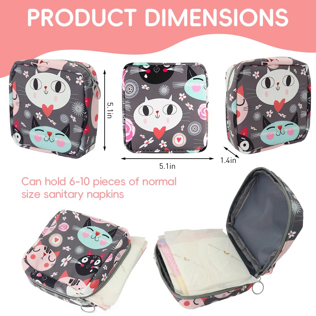 PALAY Sanitary Napkin Storage Bag Set for Hygiene and Travel with Secure Zipper | 2pcs 5.1 in Cotton Pouches