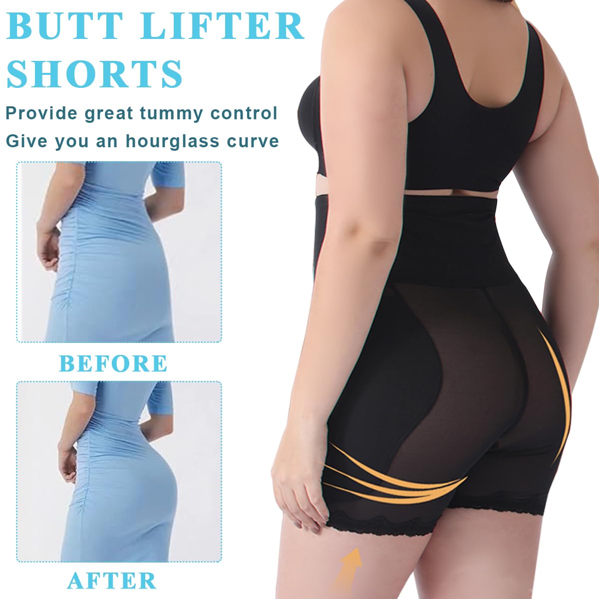 PALAY Hip Pads for Women Shapewear with 2 Insert Pads featuring Dacron Fabric | XXL