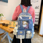 PALAY Cute Backpack for Girls with 30×13×43 cm Capacity and Multi Pocket Canvas Set | Waterproof School Bag