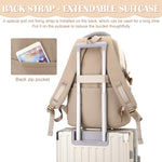 PALAY Casual Backpack for Travel and School with 15.6 in Laptop Compartment Beige 2 PCS