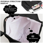 PALAY Tote Bag for Shopping and Daily Use featuring Snap Button Closure | Corduroy Black 39x12x35cm