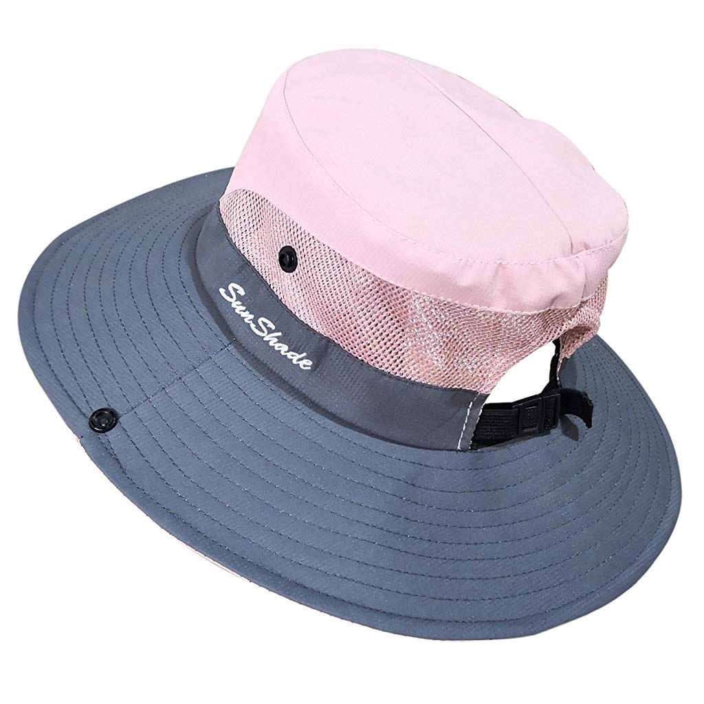 PALAY® Hat for Women Stylish Wide Brim Sun Hats for Women Summer Beach Hat with Ponytail Hole UPF 50+ UV Protection Mesh Bucket Hats Packable Travel Cap For Beach, Boating, Fishing, Outdoor 3 PCS