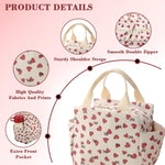 PALAY Lunch Bag for Office with Thermal Insulation and Side Pockets | Corduroy Strawberry Design
