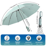 PALAY Large Umbrella for Travel and Outdoor Use with 20 Dual Ribs & Carabiner Handle | Mint Green 99% UV Shield