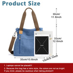 PALAY Handbags for Women with 35×12×32 cm Large Capacity and Detachable Shoulder Strap | Canvas Tote Bag for Daily Use