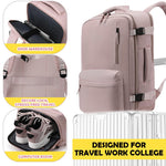 PALAY Travel Backpack for Women with Dual Handle and Shoe Compartment 29x14x44cm | Compact Laptop Bag