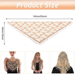 PALAY Lace Shawl for Women featuring Rose Jacquard Pattern with Tassel Hem | Brown Mantilla Veil