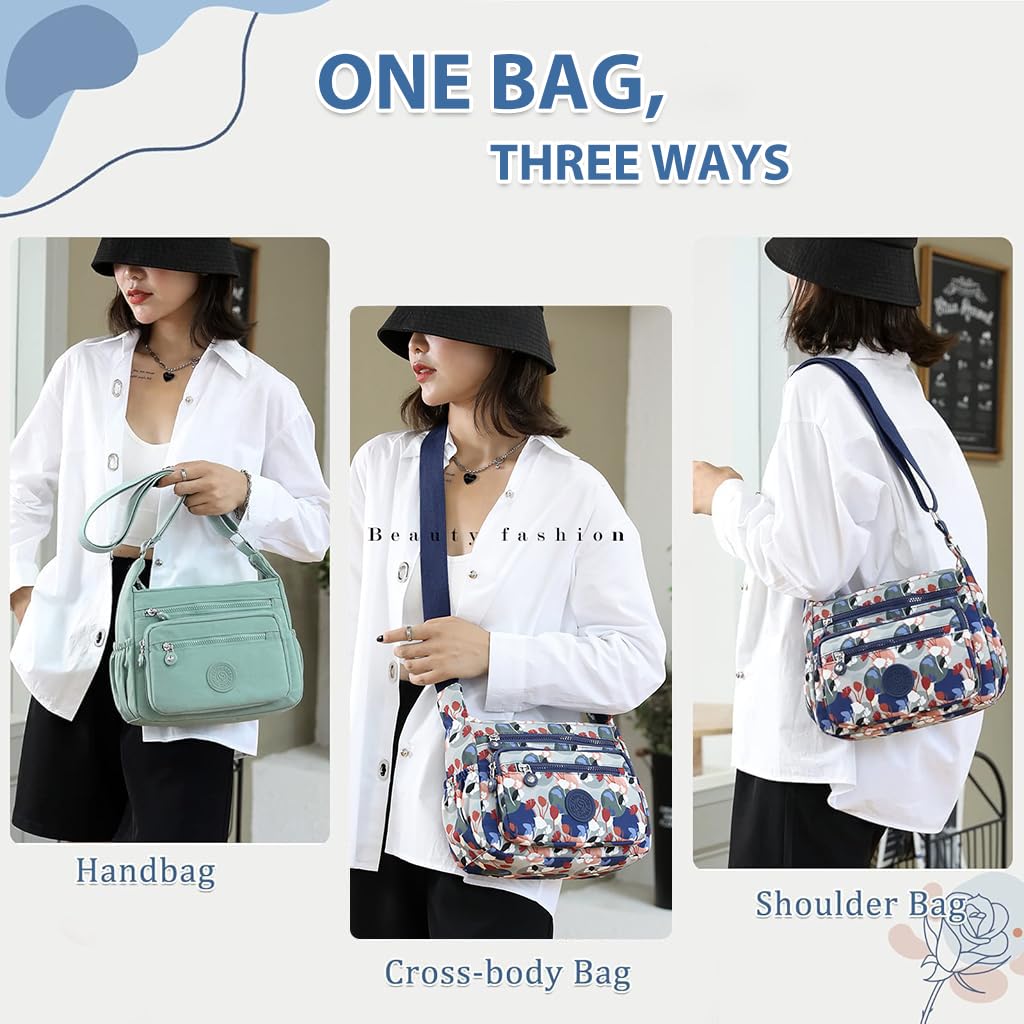 PALAY Women Crossbody Bag for Everyday Use with Multi Layer Compartments and Waterproof Nylon
